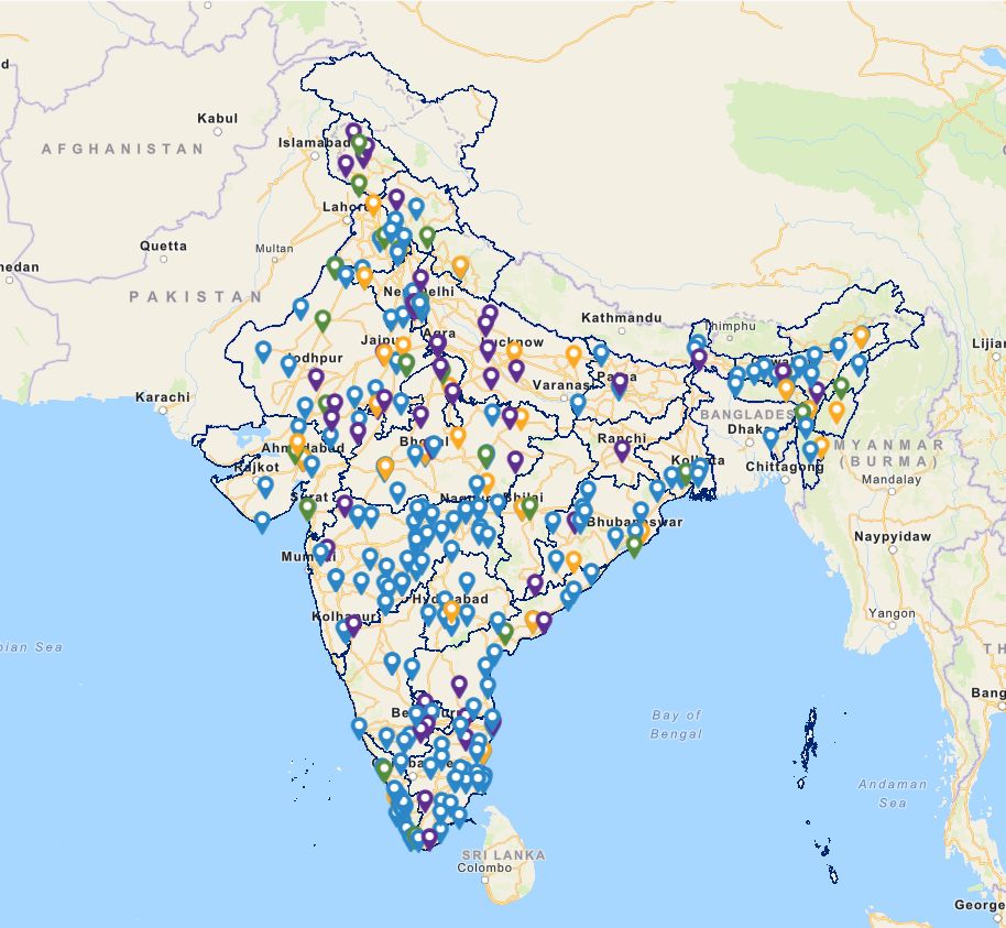 GEOTagged De-addiction Facilities map