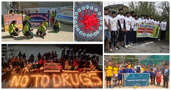 Women participating in awareness activities under Nasha Mukt Bharat Abhiyaan